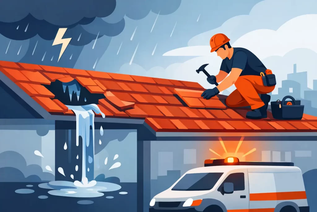 Spoed dakreparatie lekkage bij acute dakschade