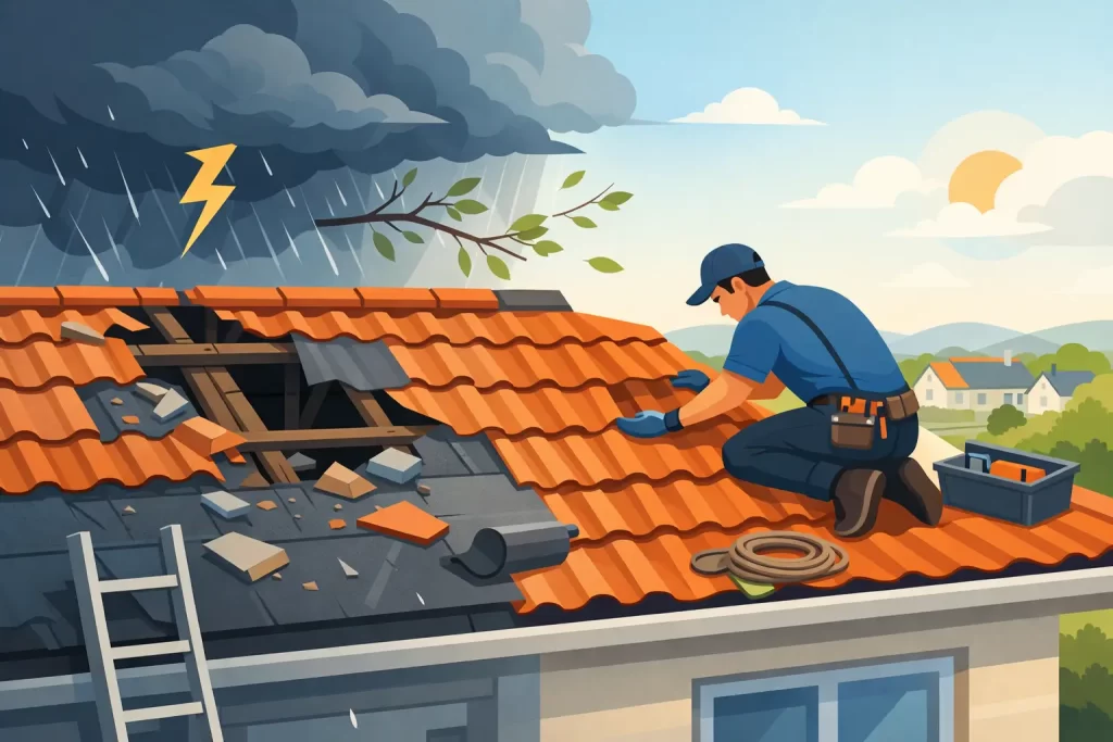 Dakreparatie na stormschade: wat nu?