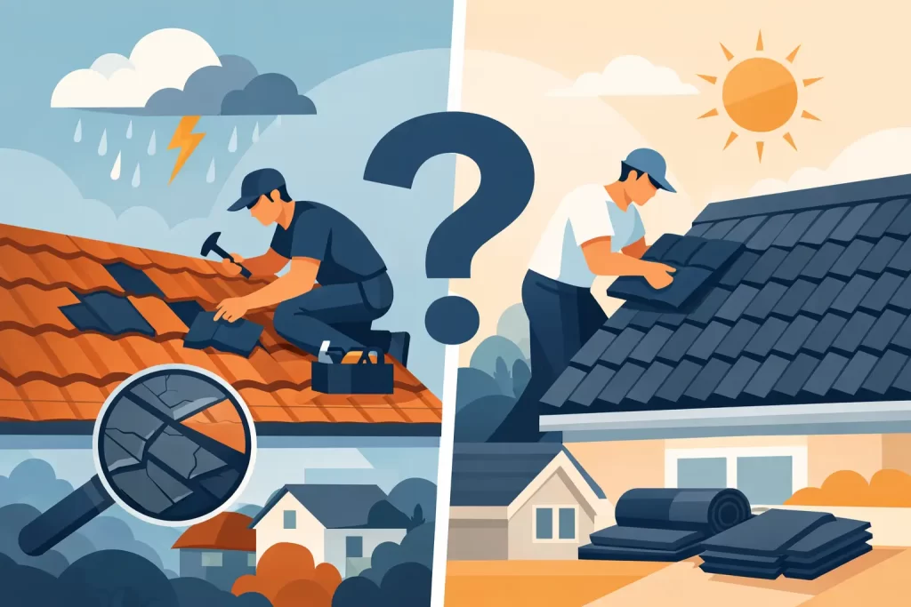 Dakreparatie of vervanging kiezen?