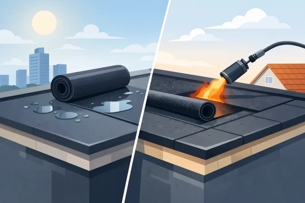 Verschil EPDM en bitumen op uw dak